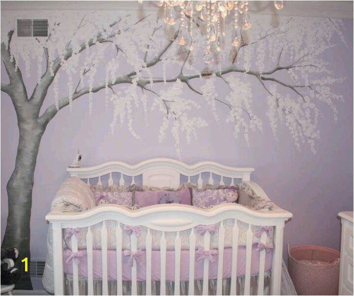 Baby Wall Mural Ideas Sparkly Cherry Blossom Nursery