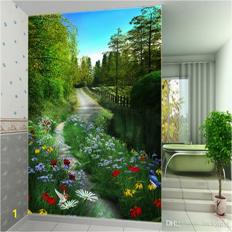 Back to the Wall Murals Green Morning Glory Flower Mural Wallpaper Fabric Painting Hd Fresh Pattern Back Drop Living Room Tv sofa Bedroom Study Room Wall Decor Good Wallpaper