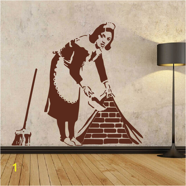 BANKSY Maid WALL STICKER Home Decor Street Art Vinyl Stencil Graffiti Cleaning Lady Decals house decoration 640x640q70