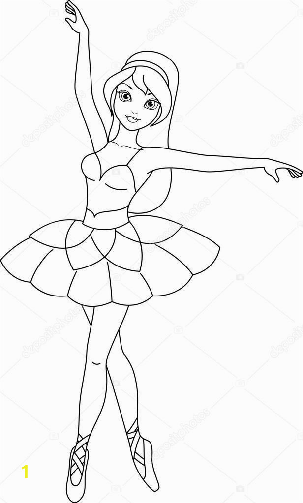 Barbie Ballerina Coloring Pages Baixar Página De Bailarina Para Colorir — Ilustra§£o De