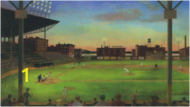 Baseball Diamond Wall Mural York Kids Iv Under the Lights Green Mural Wallpaper