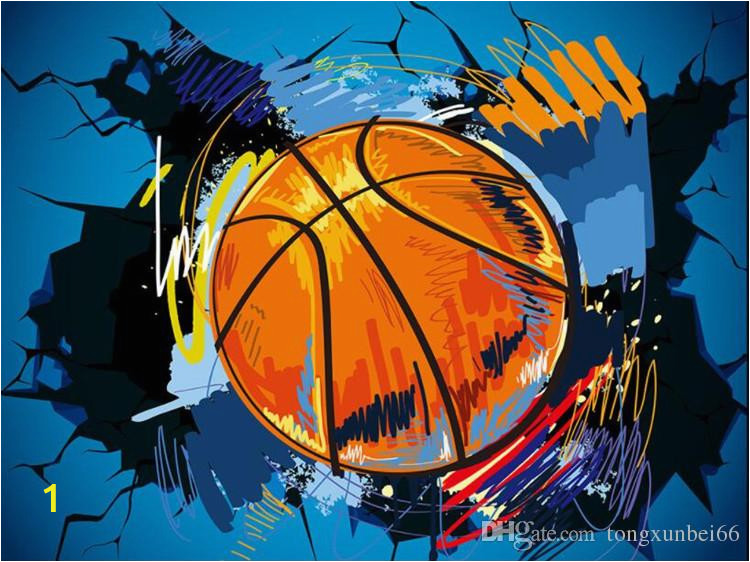 Basketball Wall Murals Large Custom Wallpaper 2016 Basketball Wall Broken European and American Style 3d Stereo Background Wall Crack S Wallpaper S Wallpapers From