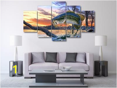 Bass Fishing Dream 5 Piece Wall Art Canvas living room 400x400