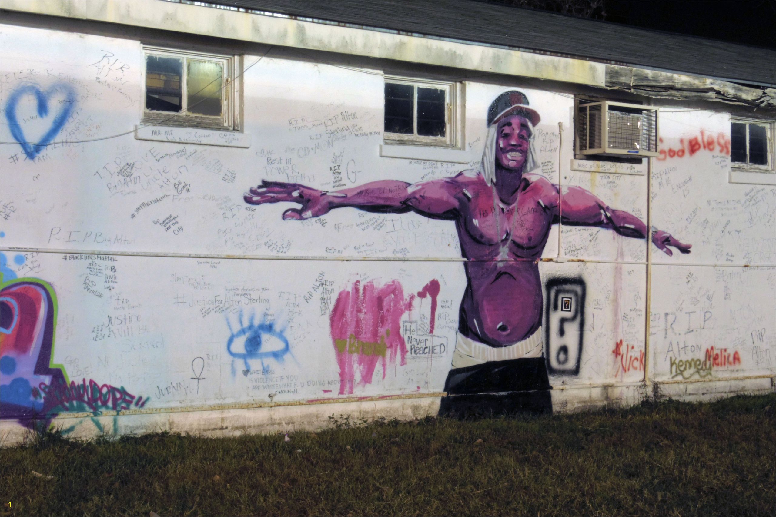 Street art of a black man in Baton Rouge