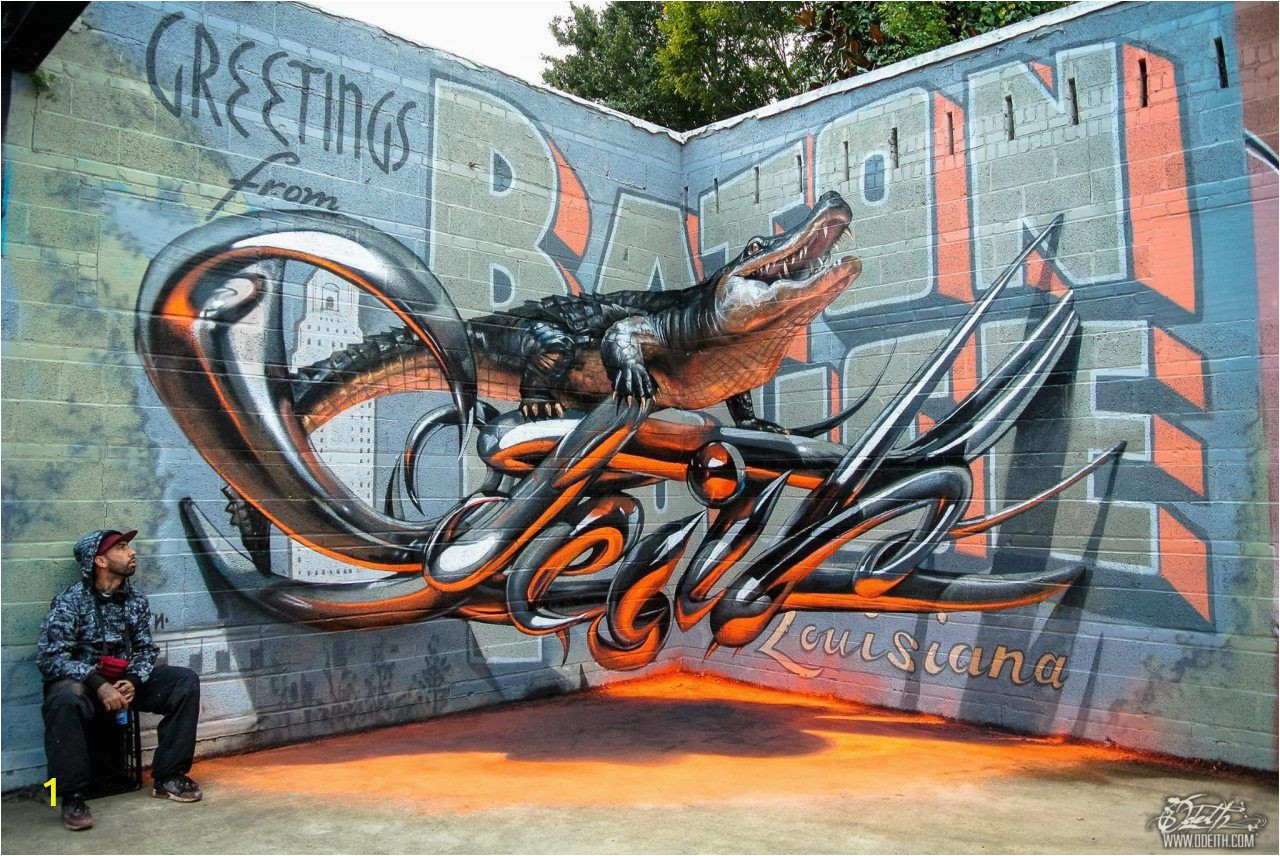 Baton Rouge Wall Mural Stencils Odeith In Baton Rouge Via Odeith