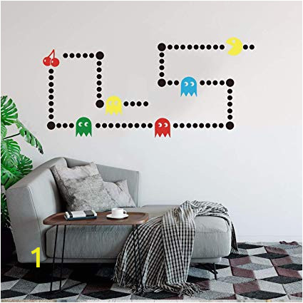 Bedroom Wall Mural Designs Amazon Pacman Game Wall Decal Retro Gaming Xbox Decal