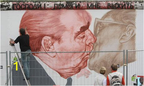 Berlin Wall Mural Kissing Dmitry Vrubel S Mural Of Ussr President Leonid Brezhnev