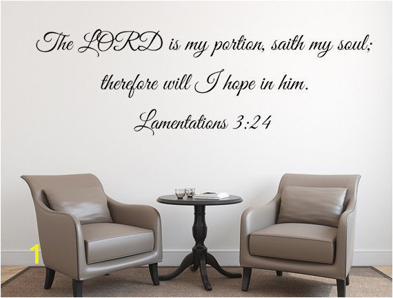 Bible Verse Wall Murals Lamentations 3 24 Christian Bible Verse Wall Decor Kjv