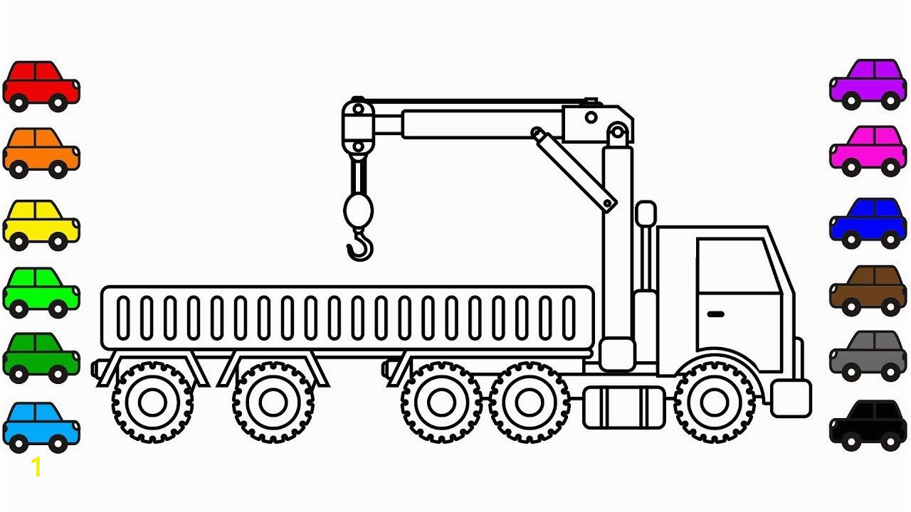 Big Truck Coloring Pages Learn Colors with Big Crane Truck Coloring Pages for Kids