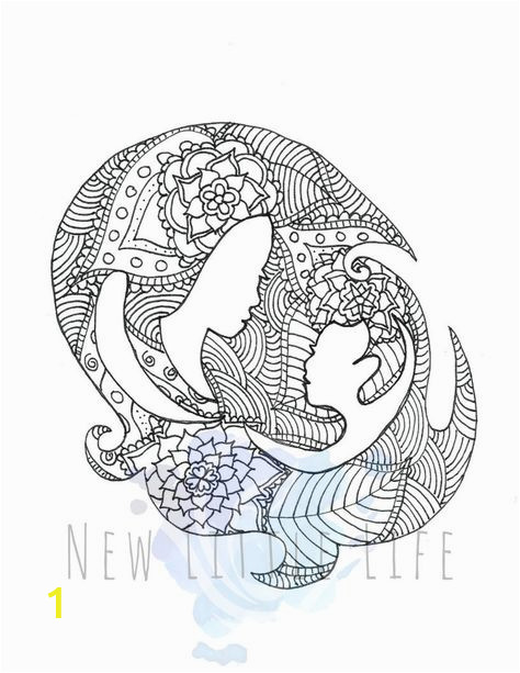 Birth Affirmation Coloring Pages Mother and son Coloring Page Digital Download Birth Art