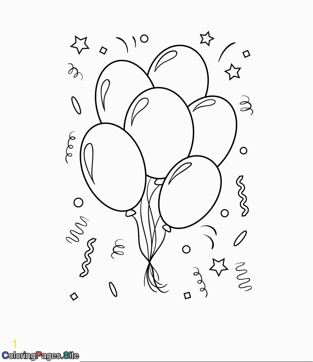 birthday balloons coloring page happy balloon pages for kids image inspirations