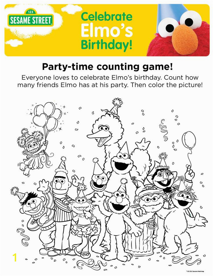 Birthday Party Coloring Pages for Kids 1288 Elmo Free Clipart 5