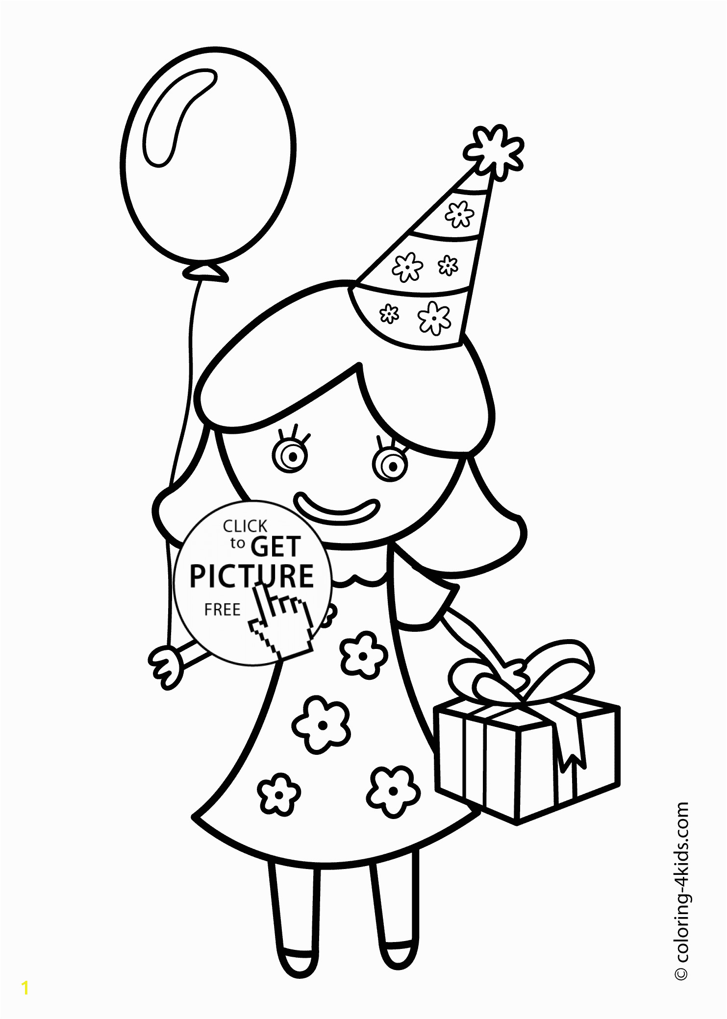 Birthday Party Coloring Pages for Kids | divyajanan