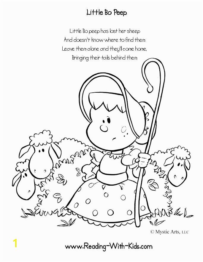 little bo peep coloring page