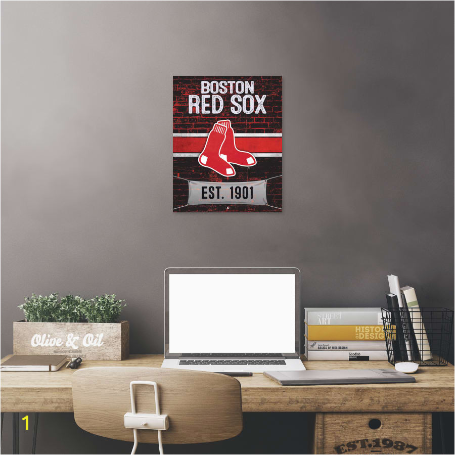 Boston Red sox Wall Murals Boston Red sox Brickyard Design Ficially Licensed Mlb Printed Canvas Art