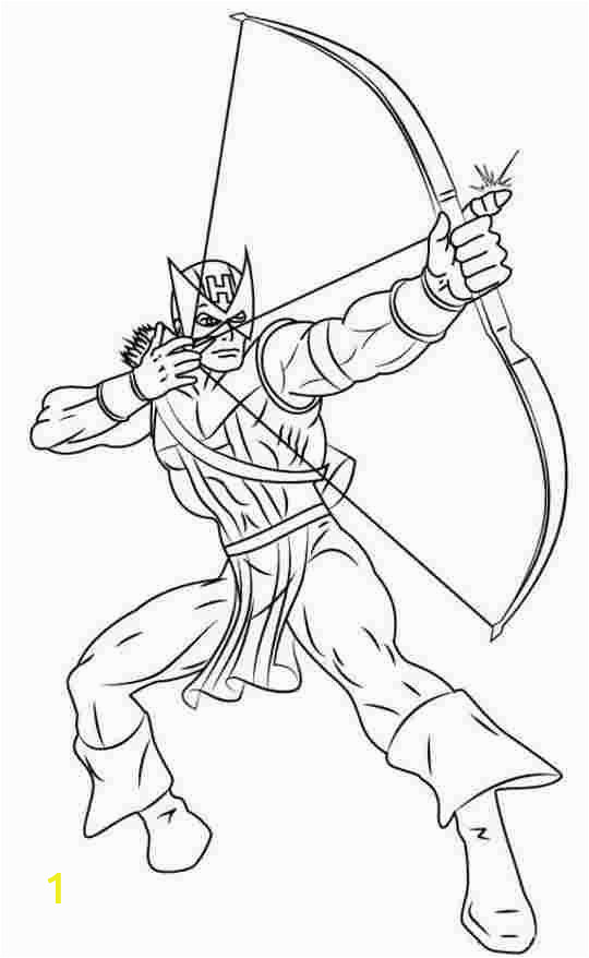 Bow and Arrow Coloring Page Avengers Hawkeye Coloring Pages 9999