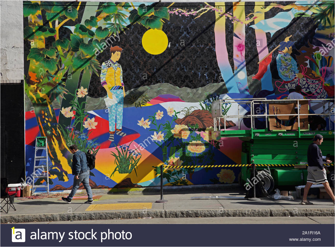 new york ny usa september 20 2019 view of the fine art painting by tomokazu matsuyama on the bowery mural wall on houston street 2A1R16A