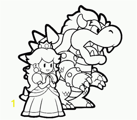 Bowser Mario Coloring Pages Bowser and Princess Peach Mario Coloring Pages