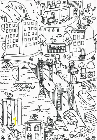 manhattan bridge coloring page