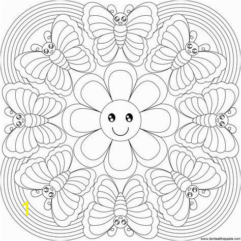 Butterfly Mandala Coloring Pages butterfly Rainbow Mandala to Color