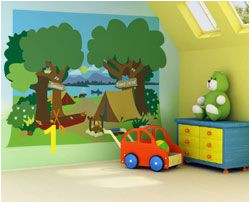 Camping themed Wall Murals Camping Room Decorations