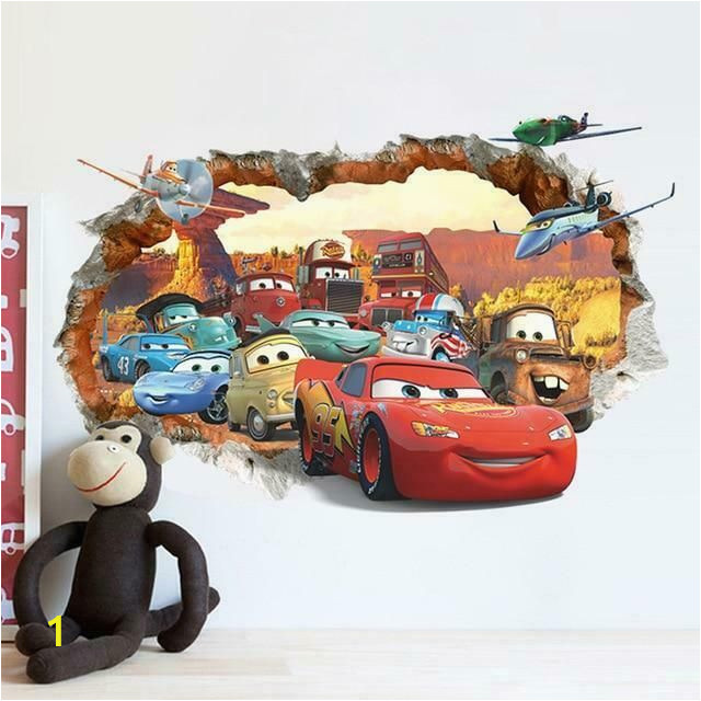 Cars 2 Wall Murals Pixar Cars 2 3 Sticker Lightning Mcqueen Mater Pvc