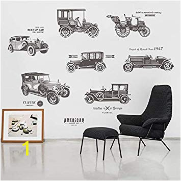 Cars themed Wall Murals Amazon Inveroo Vintage Car Wall Stickers for Kids Rooms