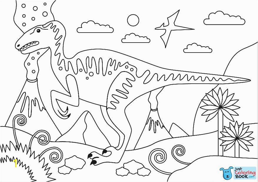 Cartoon Dinosaur Coloring Pages Velociraptor Cretaceous Period Dinosaur Coloring Page Free