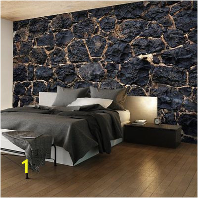 Castle Stone Wall Mural Wallpaper Art Picture Stone Black Rock Brick F A 0526