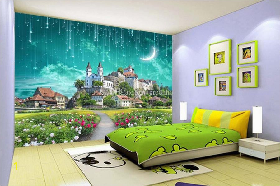 3d galaxy wallpaper fantasy castle wandbild