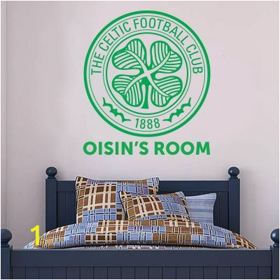 Celtic Fc Wall Murals Celtic Football Club Personalised Crest & Name Wall Sticker