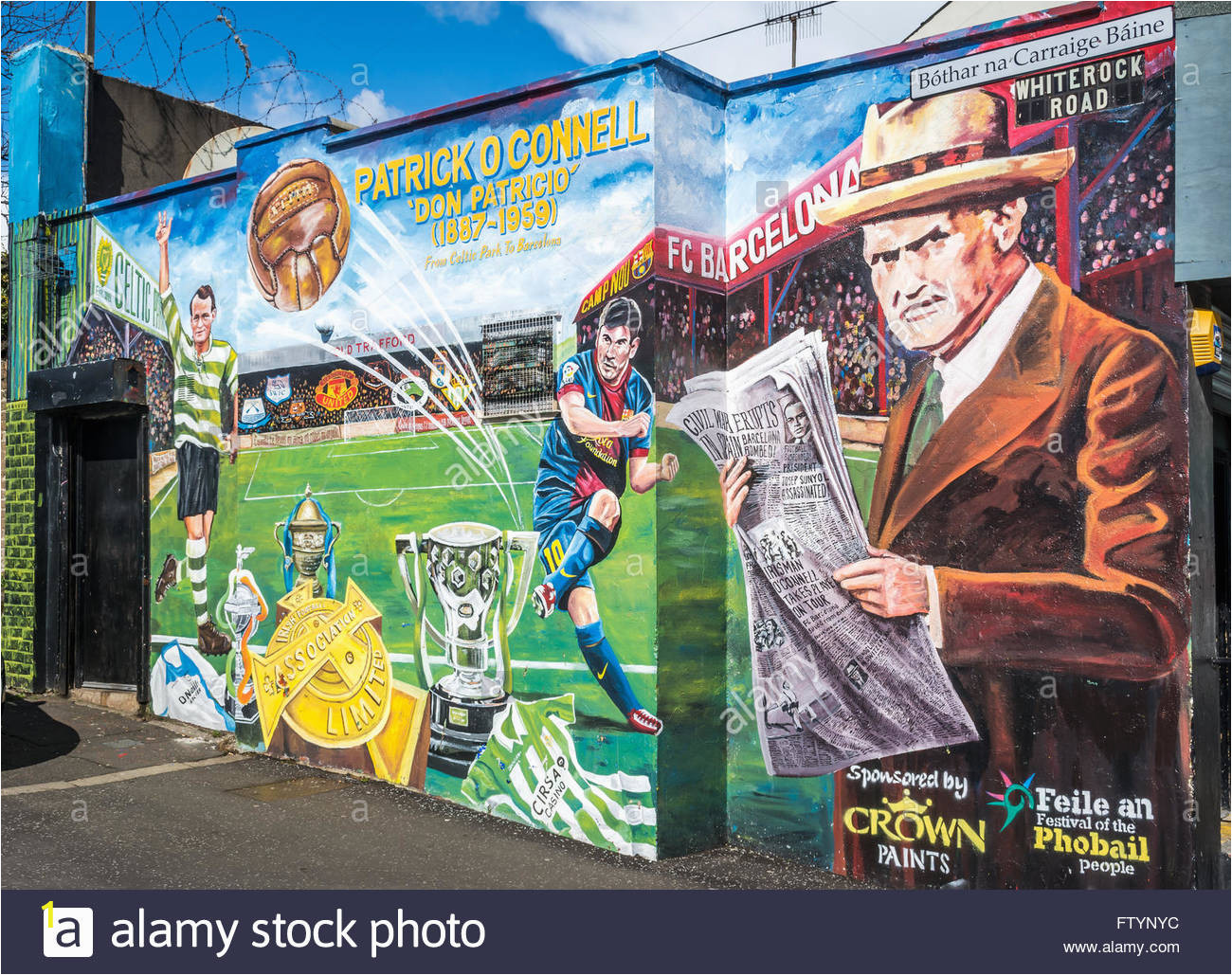 patrick oconnell celtic and barcelona mural in west belfast FTYNYC