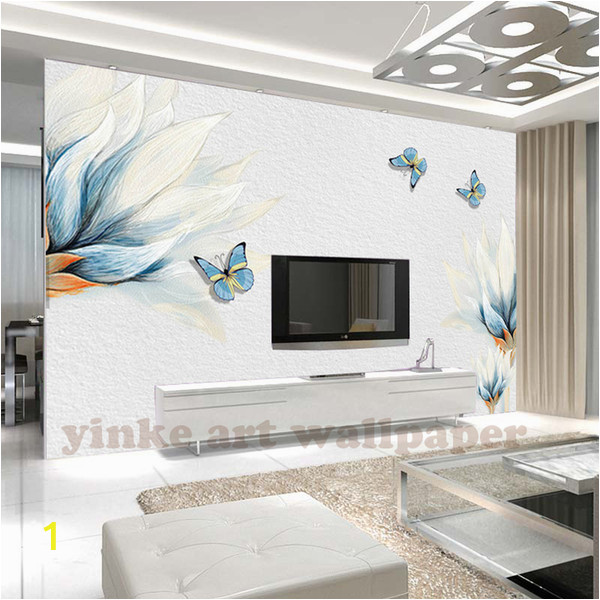 Cheap Custom Wall Murals Custom Wallpaper 3d Stereoscopic Embossed Blue Hd Flowers Oil Painting Modern Art Wall Mural Living Room Bedroom Wallpaper to Wallpaper