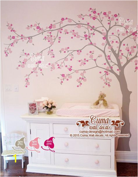 Cherry Blossom Mural On Walls Cherry Blossom Wall Decal Wall Decals Flower Vinyl Wall