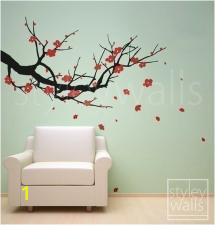 Cherry Blossom Wall Mural Stencil Cherry Blossom Sakura Tree Vinyl Wall Decal Sticker