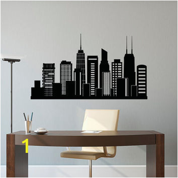 Chicago Skyline Wall Mural Chicago Skyline Wall Decal City Silhouette Chicago Illinois Skyline Decal Fice Business College Dorm Living Room Wall Art Home Decor C127