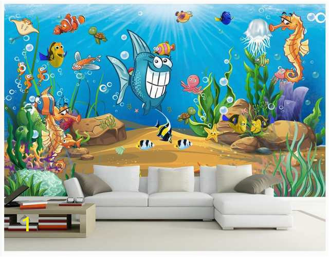 3D wall murals wallpaper custom picture mural Beautiful cartoon mural submarine world children room TV backdrop 640x640q70