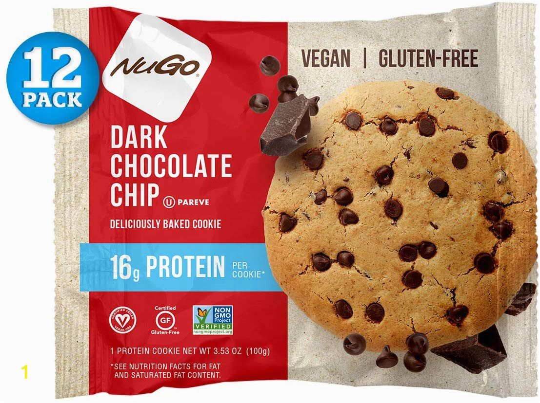 Chocolate Chip Cookie Coloring Page Nugo Protein Cookie Dark Chocolate Chip 16g Vegan Protein Gluten Free soy Free 12 Count