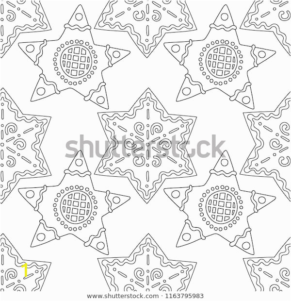 gingerbread black white illustration coloring 600w