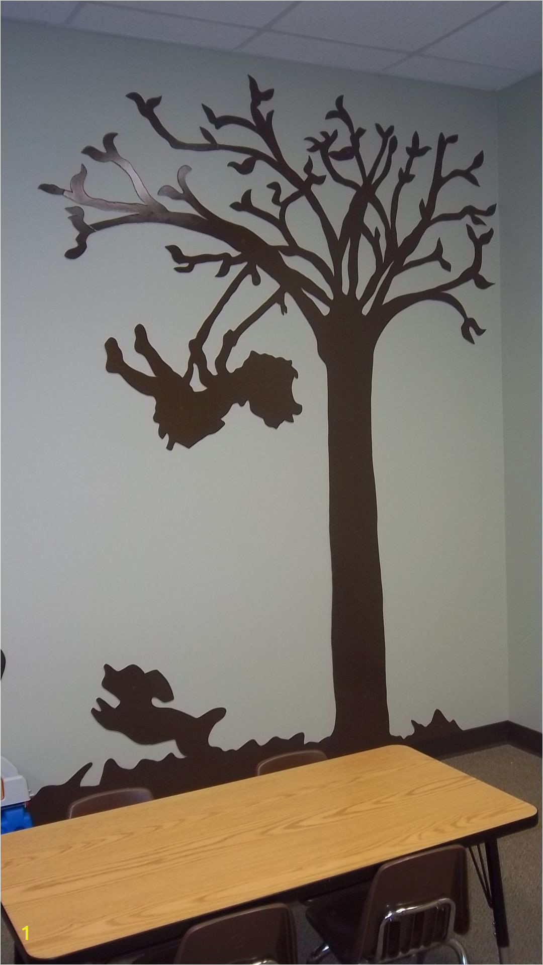 Church Nursery Wall Murals Silhouette Of Child Swinging In Church Nursery