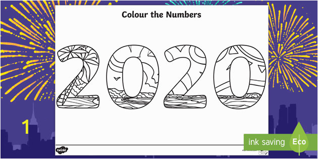 Class Of 2020 Coloring Pages Colour the Numbers New Year 2020 Mindfulness Colouring