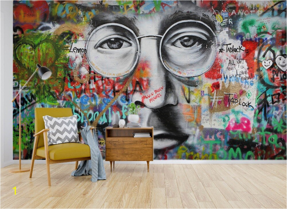 Classic Brick Wall Mural Self Adhesive] 3d Beatles Graffiti 55 Wall Paper Mural Wall