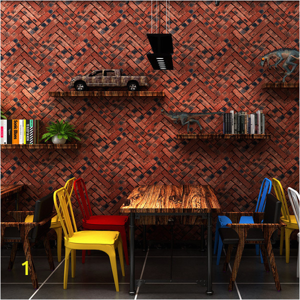 Classic Brick Wall Mural Vintage Faux Brick Wallpaper Pvc Grind Texture Delicate Wallpaper Roll Hair Salon Barbershop Restaurant Clothing Store Decor Wallpaper Digital