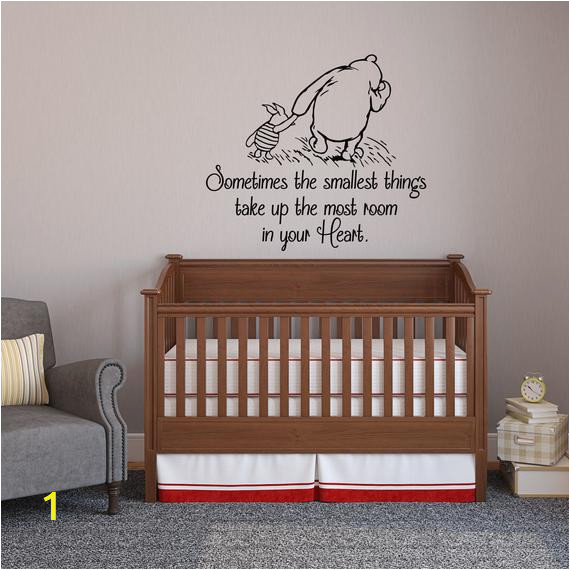 Classic Winnie the Pooh Wall Mural sometimes the Smallest Things Take Up the Most Room In Your Heart Wall Decal Baby Nursery Wall Decal Crib Decals Nursery Decor 031
