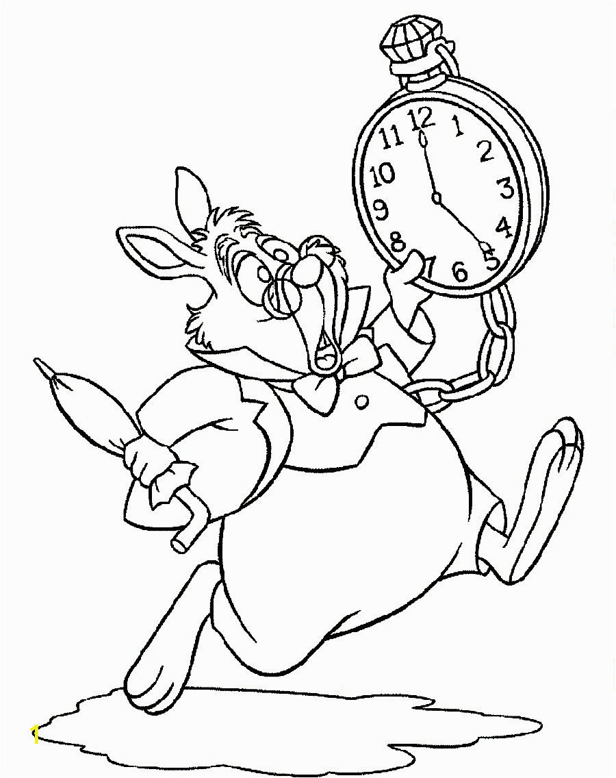 Clock Coloring Pages for Kids Free Printable Alice In Wonderland Coloring Pages for Kids
