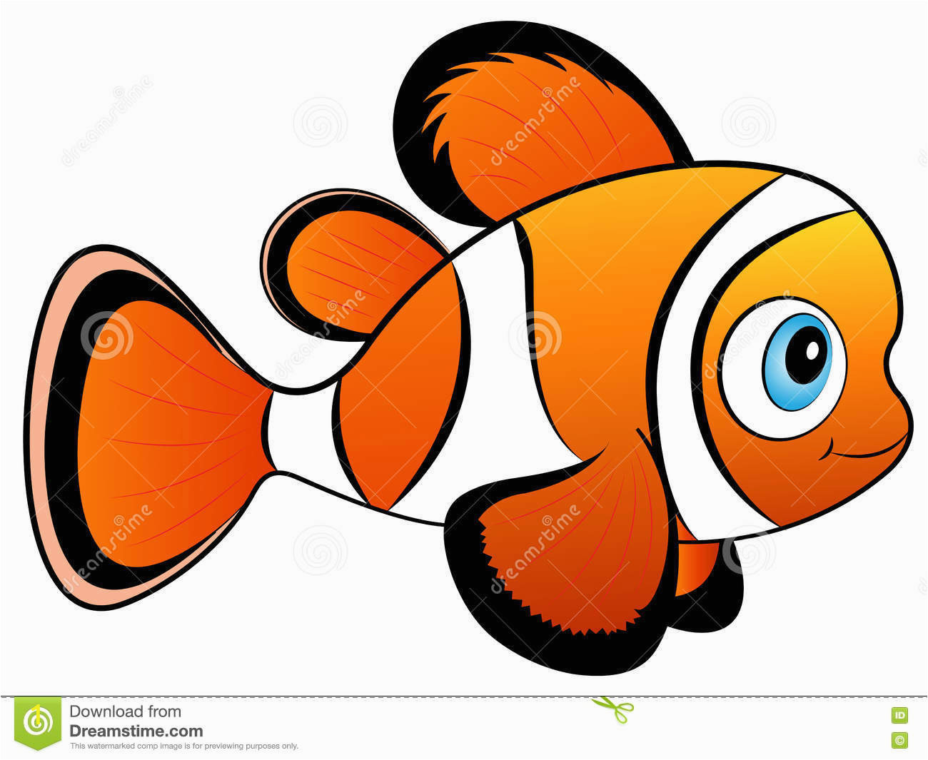 Clown Fish Coloring Pages Baby Clown Fish Vector Illustration Stock