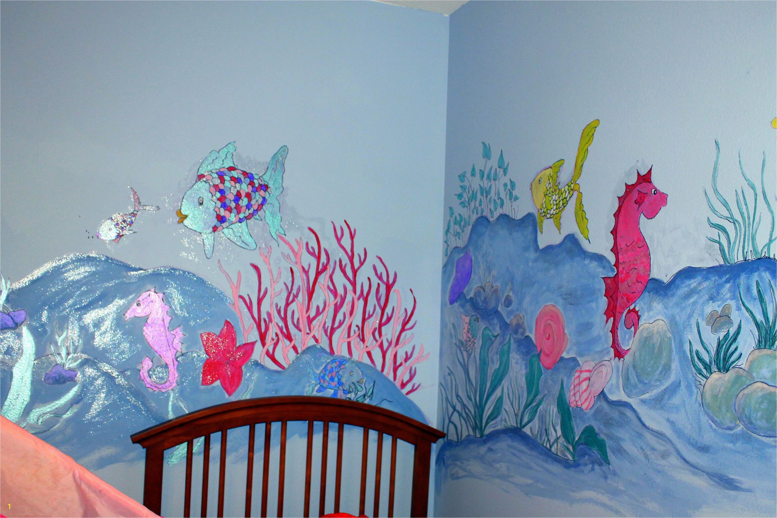 Color by Number Wall Mural Dorisann S Designs Rainbow Fish