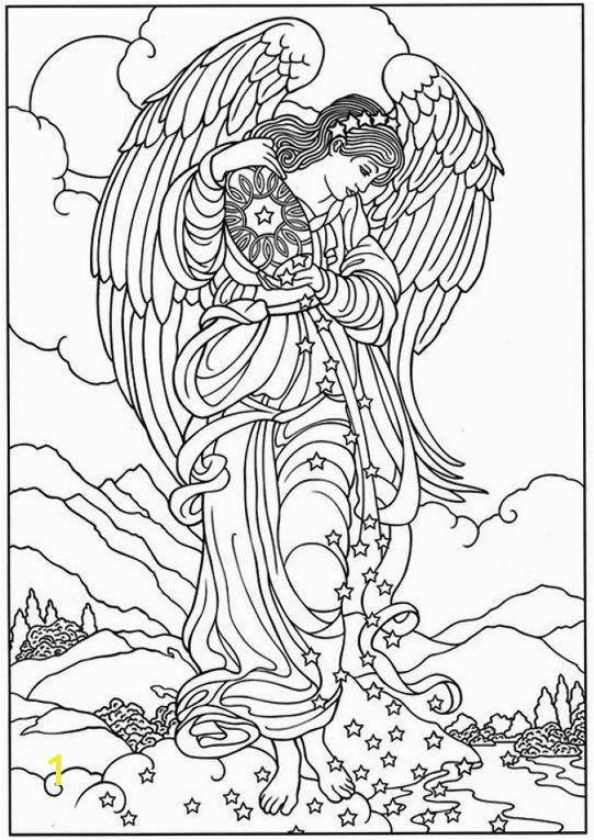 Coloring Page Christmas Star Misc Angel Sprinkling Stars