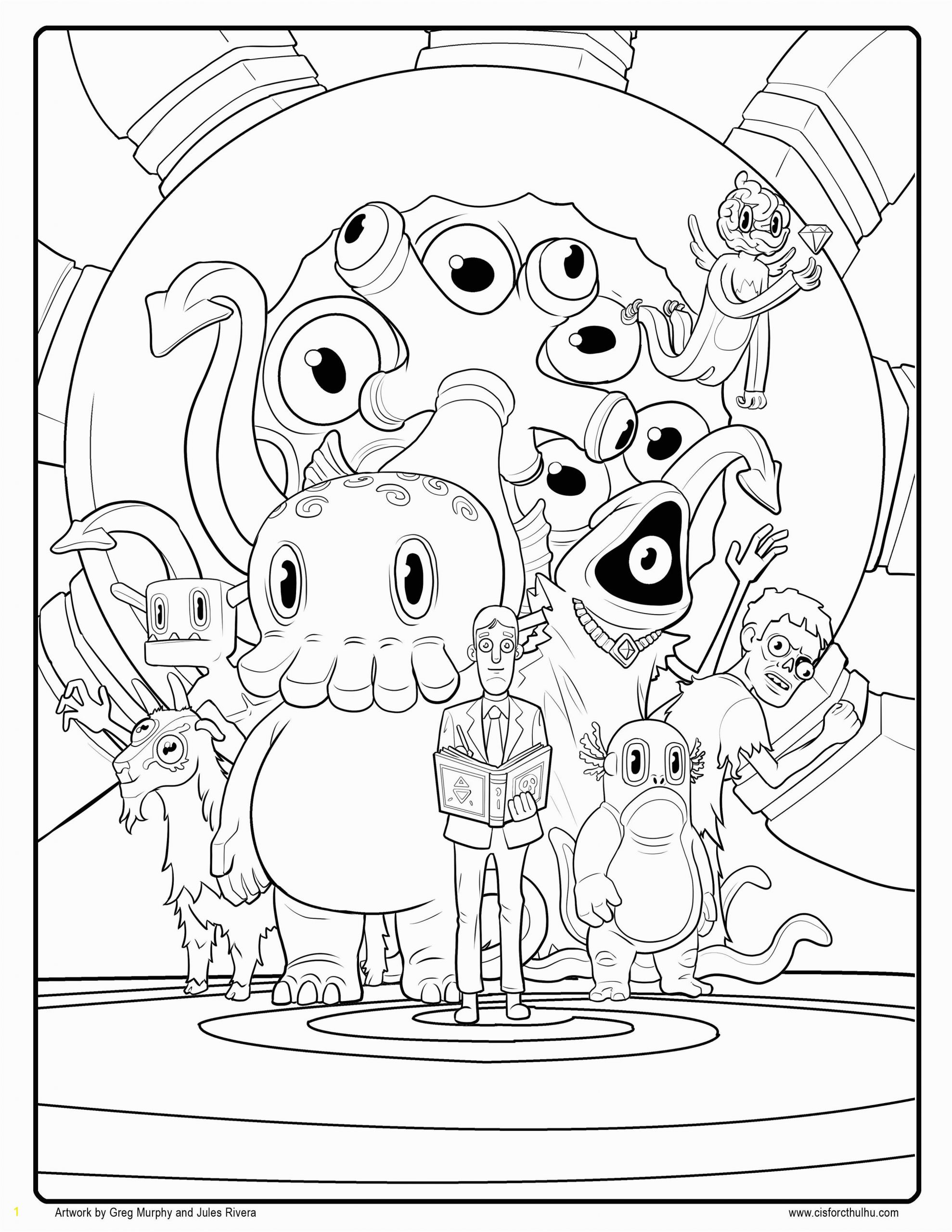 Coloring Page Of Flamingo Free C is for Cthulhu Coloring Sheet