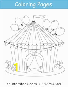 coloring page circus tent vector 260nw